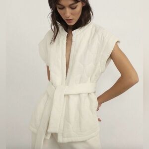 Zara Cream Wrap Sweater Vest NWT